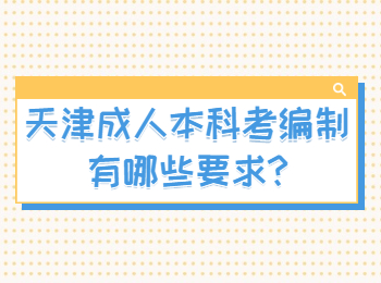 天津和平區成人本科考編制有哪些要求